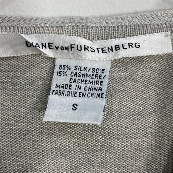 Diane Von Furstenberg Sweater Hoodie Silk Cashmere blend Women's Small Gray - Picture 9 of 14
